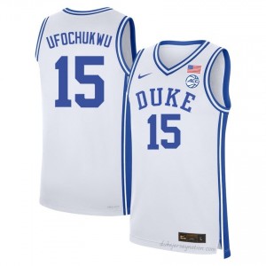 Duke #15 Ifeanyi Ufochukwu White Men NCAA Premium Basketball Polyester Jersey 39786019