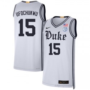 Men Ifeanyi Ufochukwu Duke Blue Devils University #15 Team White Basketball Jersey 94983455