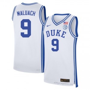 Duke #9 Khaman Maluach White Men NCAA Premium Basketball Polyester Jersey 53229605