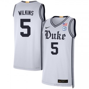 Men Sebastian Wilkins Duke Blue Devils University #5 Team White Basketball Jersey 62103427