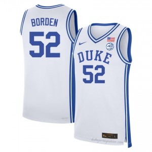 Duke #52 Stanley Borden White Men NCAA Premium Basketball Polyester Jersey 94639839