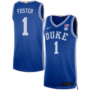 Durable Blue Devils Caleb Foster #1 Ultra-Soft Royal Men Basketball High School Jersey 54293181