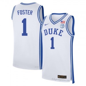Duke #1 Caleb Foster White Men NCAA Premium Basketball Polyester Jersey 22435509