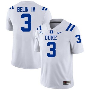 Henry Belin IV Duke #3 White Men Genuine Sewn College Football Jersey 39745603