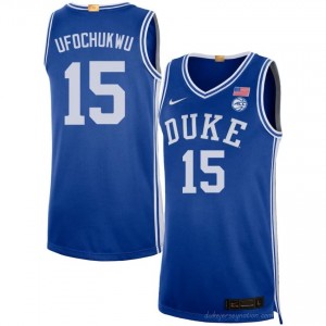 Durable Blue Devils Ifeanyi Ufochukwu #15 Ultra-Soft Royal Men Basketball High School Jersey 80273970
