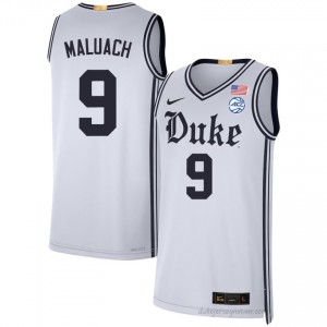 Durable Blue Devils Khaman Maluach #9 Ultra-Soft Team White Men Basketball High School Jersey 25609886