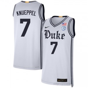 Durable Blue Devils Kon Knueppel #7 Ultra-Soft Team White Men Basketball High School Jersey 89752892
