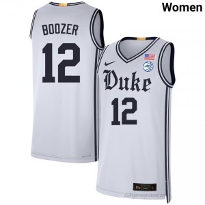 Women Cameron Boozer Duke University #12 Team White Basketball Jersey 66146660