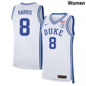 Blue Devils #8 Darren Harris White Women NCAA Premium Basketball Polyester Jersey 22182450