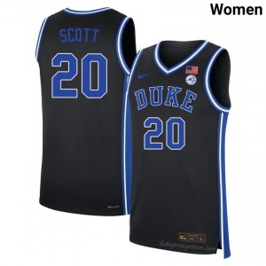 Jack Scott Duke #20 Black Women Genuine Sewn College Basketball Jersey 84501887