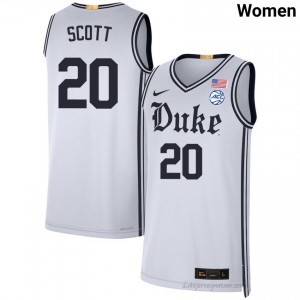 Women Jack Scott Duke University #20 Team White Basketball Jersey 14223930