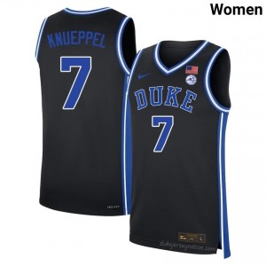 Kon Knueppel Duke #7 Black Women Genuine Sewn College Basketball Jersey 52547693
