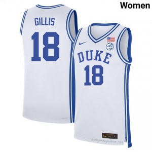 Blue Devils #18 Mason Gillis White Women NCAA Premium Basketball Polyester Jersey 23432292