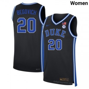 Neal Begovich Duke #20 Black Women Genuine Sewn College Basketball Jersey 91568697