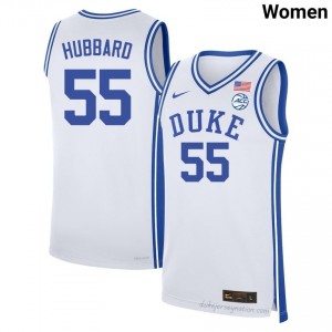 Blue Devils #55 Spencer Hubbard White Women NCAA Premium Basketball Polyester Jersey 99338624
