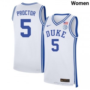 Blue Devils #5 Tyrese Proctor White Women NCAA Premium Basketball Polyester Jersey 37711852