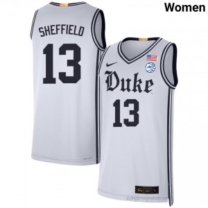 Women Cameron Sheffield Duke University #13 Team White Basketball Jersey 34021258