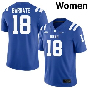 Cooper Barkate Blue Devils #18 Royal Women Genuine Sewn College Football Jersey 77512349