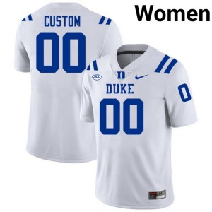 Custom Duke #00 White Women Genuine Sewn College Football Jersey 32066101