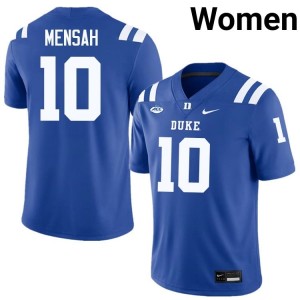 Blue Devils #10 Darian Mensah Royal Women NCAA Premium Football Polyester Jersey 13893516