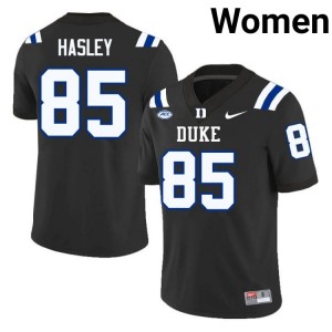 Durable Duke Blue Devils Jeremiah Hasley #85 Ultra-Soft Black Women Football High School Jersey 17182661