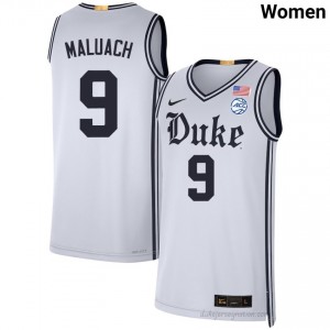 Durable Duke Blue Devils Khaman Maluach #9 Ultra-Soft Team White Women Basketball High School Jersey 38821032