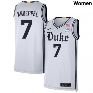 Durable Duke Blue Devils Kon Knueppel #7 Ultra-Soft Team White Women Basketball High School Jersey 63898009