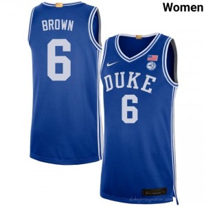 Women Maliq Brown Duke University #6 Royal Basketball Jersey 85029529