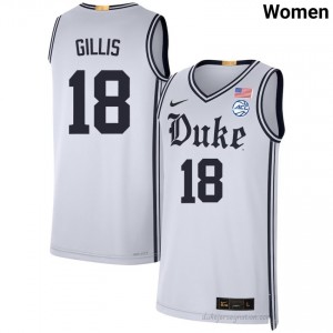 Durable Duke Blue Devils Mason Gillis #18 Ultra-Soft Team White Women Basketball High School Jersey 28600680