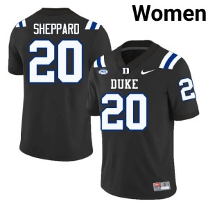 Duke Blue Devils #20 Nate Sheppard Black Women NCAA Premium Football Polyester Jersey 37575077