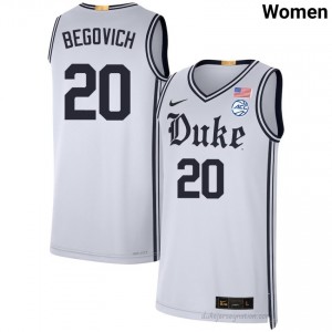 Durable Duke Blue Devils Neal Begovich #20 Ultra-Soft Team White Women Basketball High School Jersey 95227726