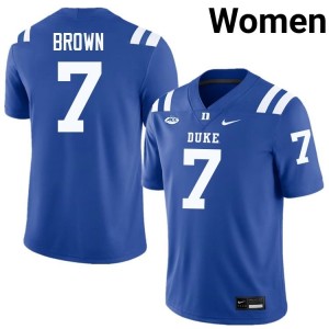 Women Que'Sean Brown Blue Devils University #7 Royal Football Jersey 33203403