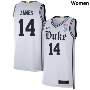 Durable Duke Blue Devils Sion James #14 Ultra-Soft Team White Women Basketball High School Jersey 14136962