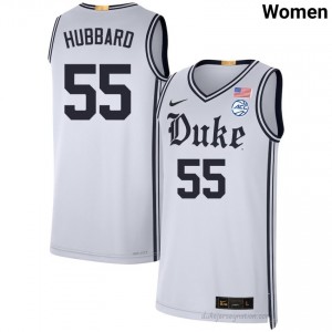 Durable Duke Blue Devils Spencer Hubbard #55 Ultra-Soft Team White Women Basketball High School Jersey 24538906