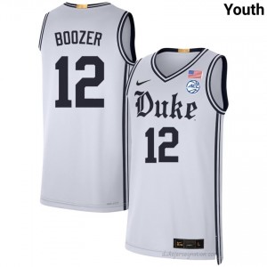 Youth Cameron Boozer Blue Devils University #12 Team White Basketball Jersey 41321998
