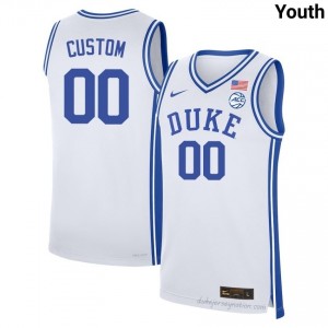 Duke Blue Devils #00 Custom White Youth NCAA Premium Basketball Polyester Jersey 13636692