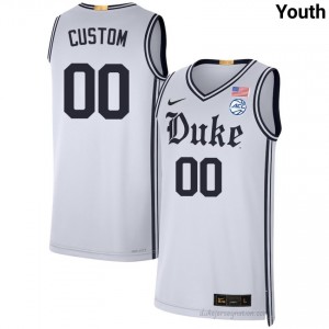 Youth Custom Blue Devils University #00 Team White Basketball Jersey 47672932