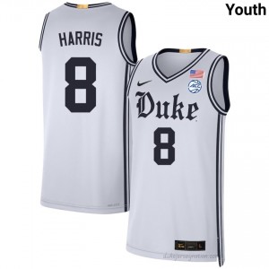Durable Duke Darren Harris #8 Ultra-Soft Team White Youth Basketball High School Jersey 50590621
