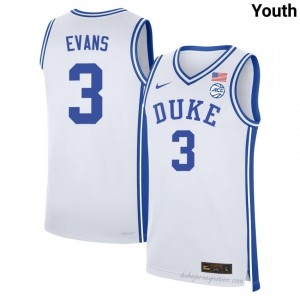 Duke Blue Devils #3 Isaiah Evans White Youth NCAA Premium Basketball Polyester Jersey 49156724