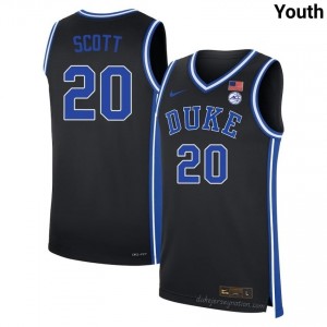 Jack Scott Blue Devils #20 Black Youth Genuine Sewn College Basketball Jersey 47020976