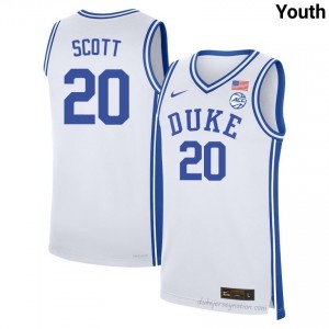 Duke Blue Devils #20 Jack Scott White Youth NCAA Premium Basketball Polyester Jersey 91633764
