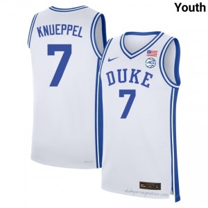 Duke Blue Devils #7 Kon Knueppel White Youth NCAA Premium Basketball Polyester Jersey 72765332