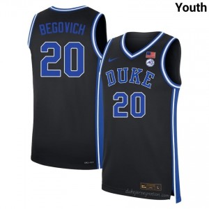 Neal Begovich Blue Devils #20 Black Youth Genuine Sewn College Basketball Jersey 56092572