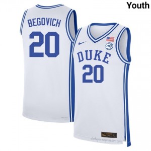 Duke Blue Devils #20 Neal Begovich White Youth NCAA Premium Basketball Polyester Jersey 52652679