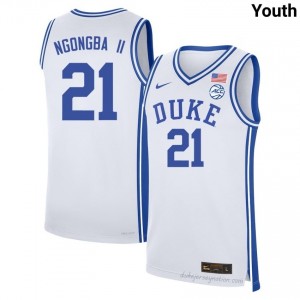 Duke Blue Devils #21 Patrick Ngongba II White Youth NCAA Premium Basketball Polyester Jersey 27194759