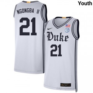 Youth Patrick Ngongba II Blue Devils University #21 Team White Basketball Jersey 69119070