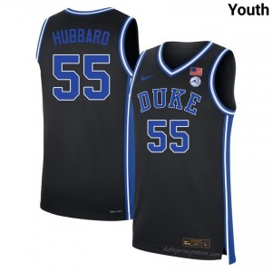 Spencer Hubbard Blue Devils #55 Black Youth Genuine Sewn College Basketball Jersey 29281758