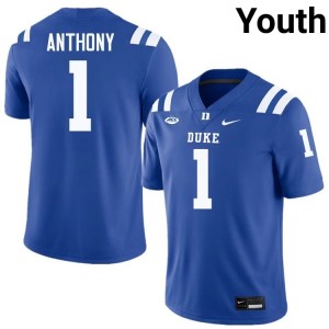 Andrel Anthony Blue Devils #1 Royal Youth Genuine Sewn College Football Jersey 50435670