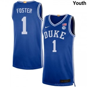 Durable Duke Caleb Foster #1 Ultra-Soft Royal Youth Basketball High School Jersey 84658374