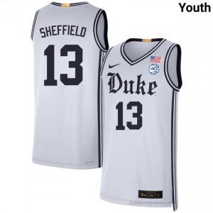 Youth Cameron Sheffield Blue Devils University #13 Team White Basketball Jersey 37921542